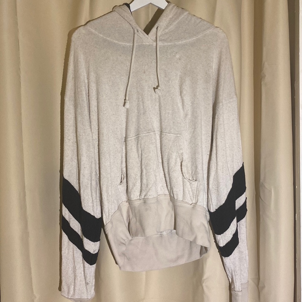 Free People Stretchy Loungewear Cream Hoodie Sweater